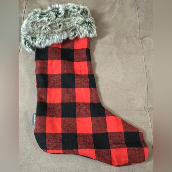 Eddie Bauer Plaid Christmas Stocking Holiday Decor Sherpa Fleece Trim 11X16 - Picture 8 of 16